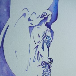 Aquarellbild eines Engels